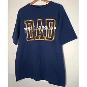 WVU Dad T Shirt L Vintage 90s Gear For Sports Mountaineers West Virginia Univ